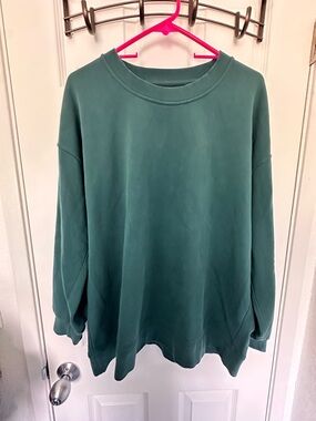 Lululemon Men’s Steady State Pullover Crew Green  PTP 28”